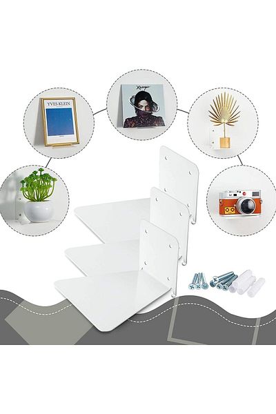 fulina Invisible Wall Mounted Bookcase, 6 Pieces, Multi-Purpose, For Home Office Classroom Library