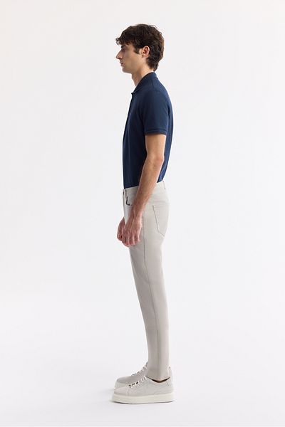 Avva Men's Stone Slim Fit Classic Waist Dobby Cotton 5 Pocket Trousers B003038