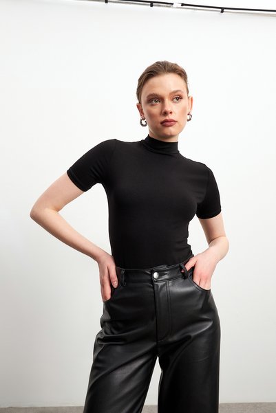 Yefrastore Women's Black Short Sleeve Blouse