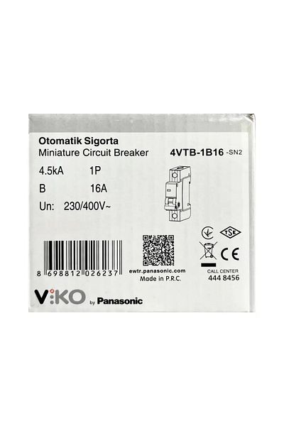 VİKO Viko B16 1X16A Fuse Single Phase Circuit Protection Switch