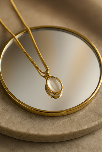 BS JEWELRY البيضاوي الأفعى سلسلة الصلب قلادة
