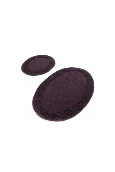 Chilai Home Set 2 covorase de baie, Alessia Home, Piante Oval - Mov