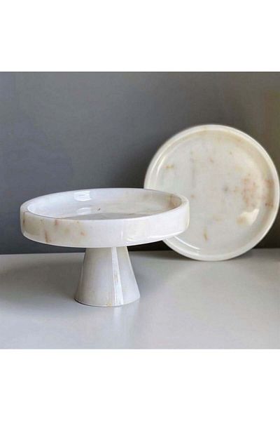 Onedekor Real Marble Foot Stand Carved 22cm