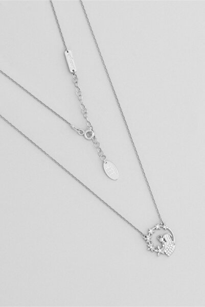 So CHIC... Enerjik Bff 18 Ayar Beyaz Altın Kaplama 47 Cm Gümüş Arkadaş Kolyesi