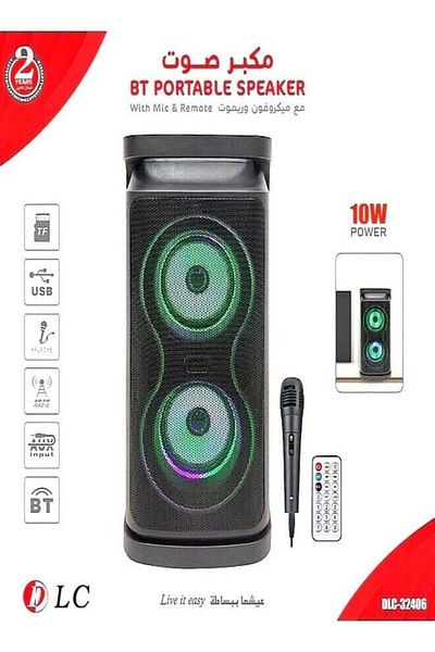 DLC -32406 Speaker Powerful Sound and Attractive Lighting with Microphone and Remote