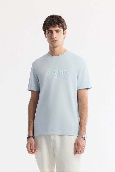Avva Tricou interlock cu hologramă, albastru deschis, pentru bărbați A51Y1132