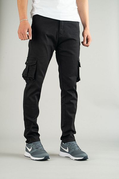 bombe Men's Cargo Pants Straight Leg Black