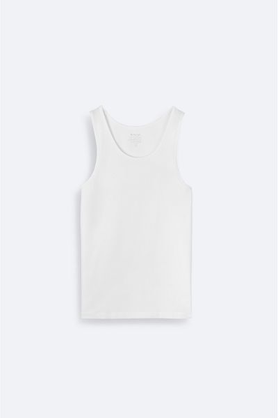 Avva Men's White Plain Basic Tank Top B 009540