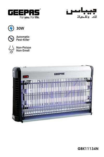 Geepas Electric Insect Killer (Bug Killer) with 30W Tubes for Outdoor/Indoor Insects and Mosquitoes,