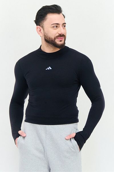 adidas Men Sportswear Fit Long Sleeve Running T-Shirt, Black