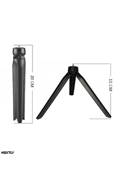 NEXTLY Μίνι τρίποδο για τηλέφωνο, κάμερες και βίντεο, κυκλικά φώτα, φορητό, πτυσσόμενο