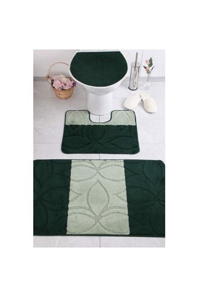 Confetti Set 3 pieces decorative cover and 2 bathroom rugs, Confetti, Erdek Green
