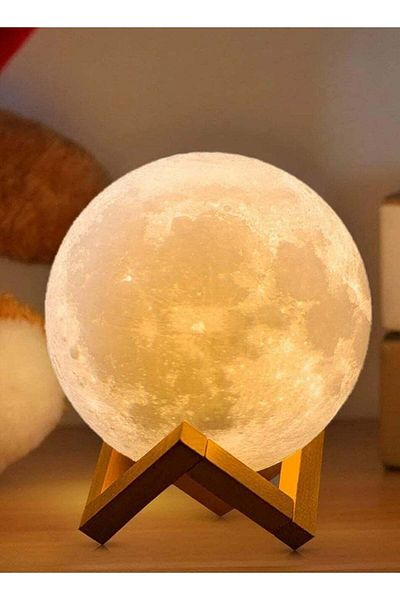 DLC 400ml 3D Moon Lamp Aroma Diffuser Lamp Humidifier for Home Use with USB Port Multicolor