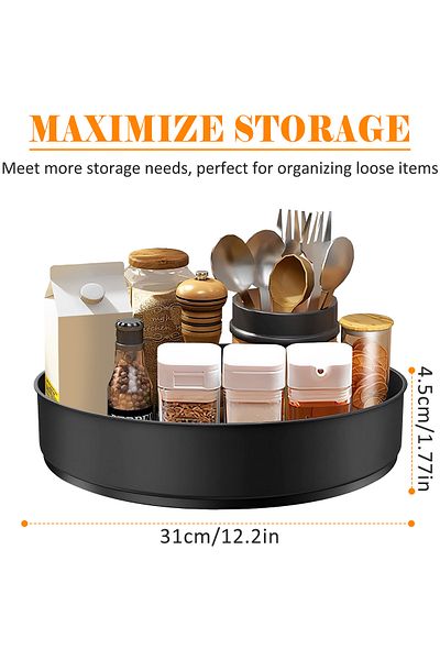 Choice L Stainless Steel Layer Turntable Organizer Multifunction Kitchen Storage Decorative Trays Rotating.