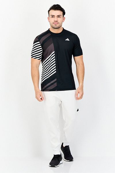 adidas Men Slim Fit Short Sleeves Training Jersey Shirt, Black