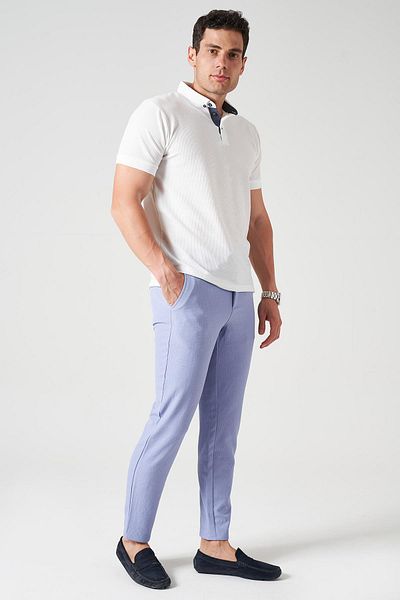 TENA Ανδρικό παντελόνι Indigo Waist Half Elastic Gold Seersucker