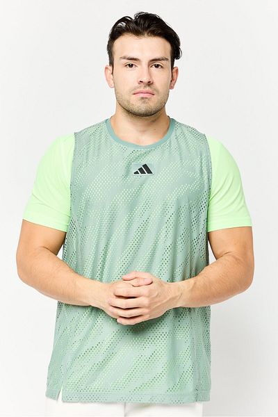 adidas Men Sportswear Fit Short Sleeve Training T Shirt, Green