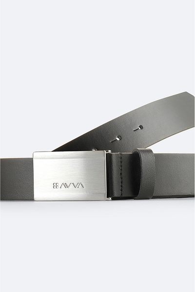 Avva Men's Black 100% Leather Belt A51Y9310