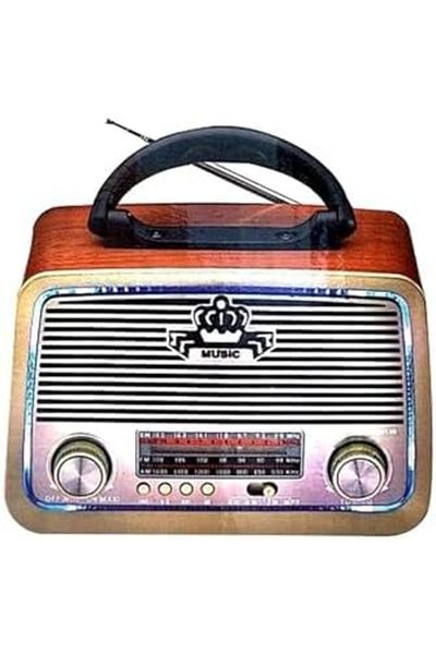 Generic DLC Bluetooth Radio Speaker, Brown/Black/Silver