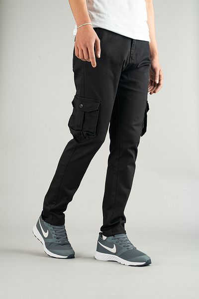 bombe Men's Cargo Pants Straight Leg Black