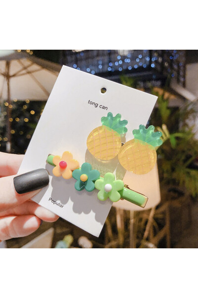 Superbaby Set de 2 clame clips - Ananas si floricele