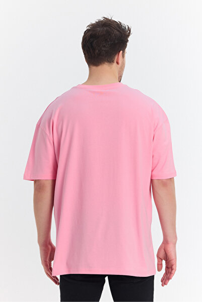 Windy Island Ανδρικό μπλουζάκι με ροζ λαιμόκοψη Basic oversized