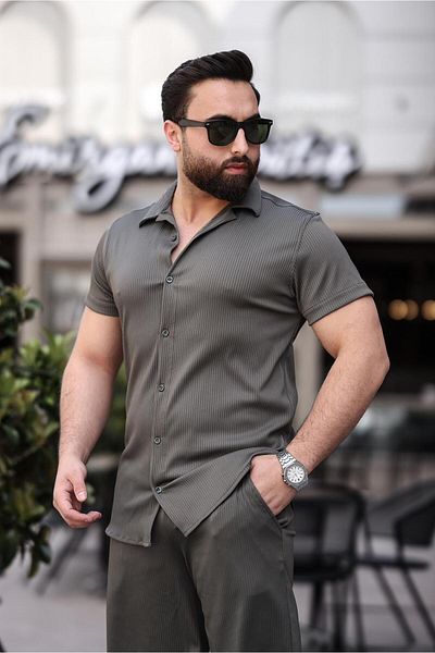 MFZ Giyim Slim Fit Ottoman Fabric Bottom-Top Men's Set