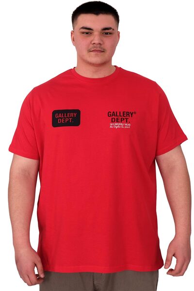 ModeXL Ανδρικό μπλουζάκι με λαιμόκοψη με λαιμόκοψη σε λειτουργία XL, τμήμα U25003 κόκκινο