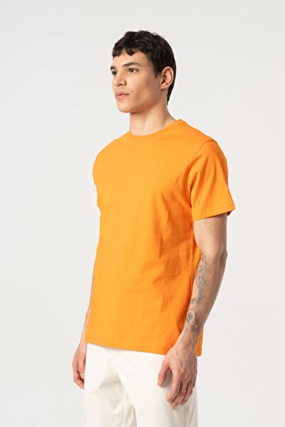 MFY Fashion Orange Men's T-Shirt - 100% Cotton, Crew Neck, Short Sleeve