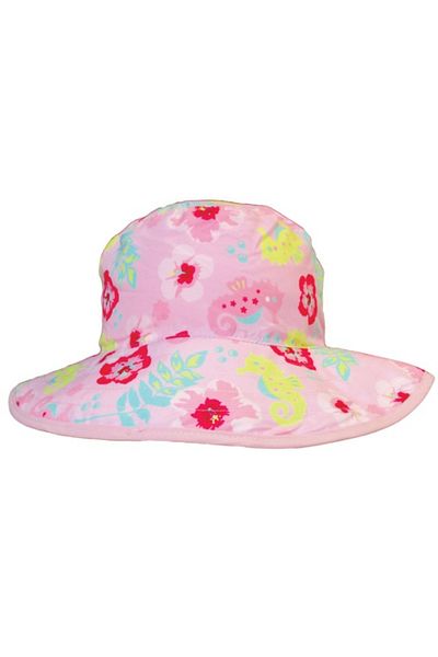 Banz Reversible Children's Hat, Sun Protection Upf50, Pink Floral, 2 - 5 Years
