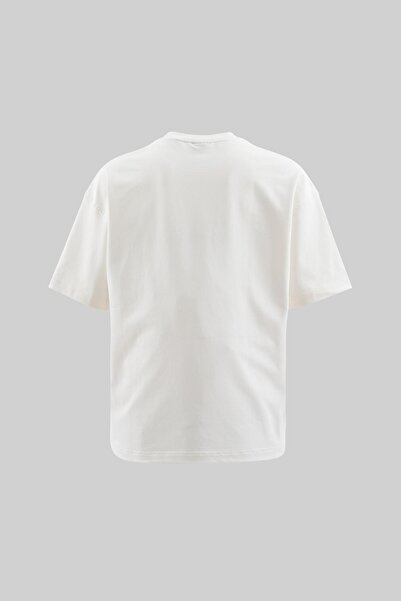 Machinist Ανδρικό μπλουζάκι Splater Look έγχρωμο κεντημένο Oversize εκρού