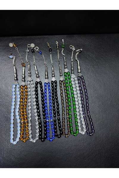 Lio20 Oniks Taşı 5'Li Cam Tesbih Hediyelik Aksesuar Bujiteri