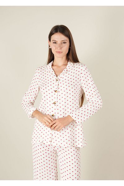 COLORDS Women's Muslin Heart Pajama Set