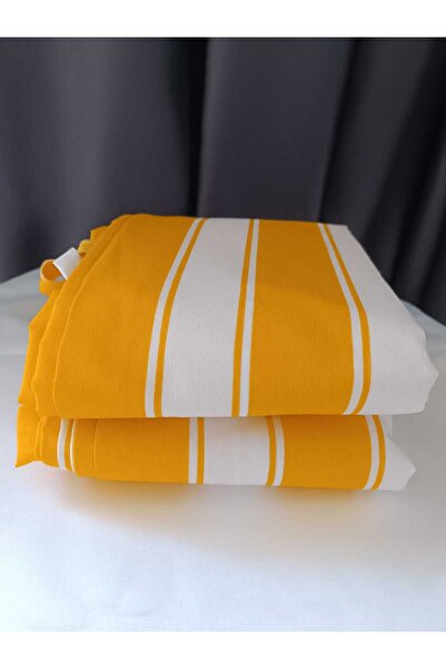 KARMAŞ HOME BALKON PERDESİ 1. SINIF KALİTE KORNİŞLİ (SARI/BEYAZ)