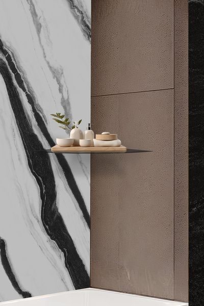 Decorita Cam Köşe Duvar Rafı | Füme Cam | 30cm x 30cm