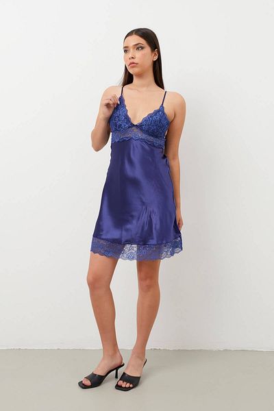 Pierre Cardin Rope Strap Lace Satin Nightgown