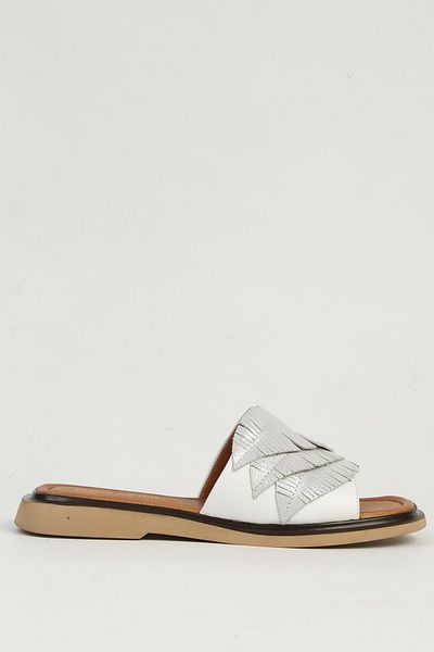 Pierre Cardin White Women's Leather Sandals Pc-54624