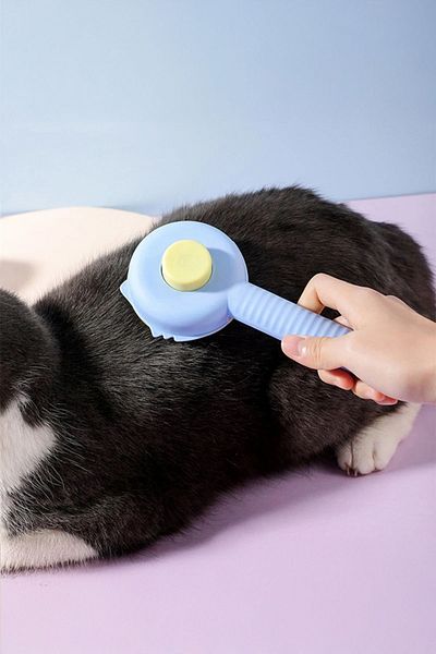 İronika Ironika Automatic Button Cat Dog Hair Collector Comb - Pet Comb Brush