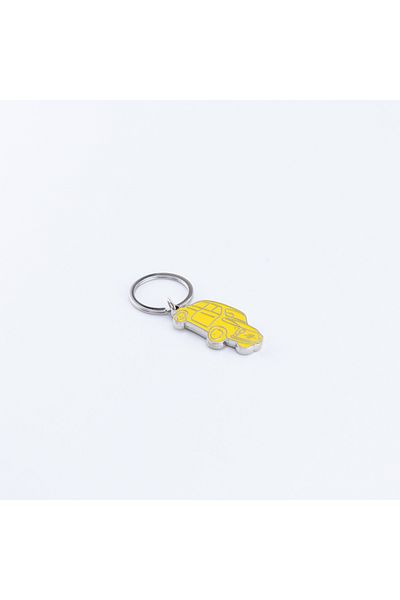 Bimotif Painted Metal Car Keychain, Yellow