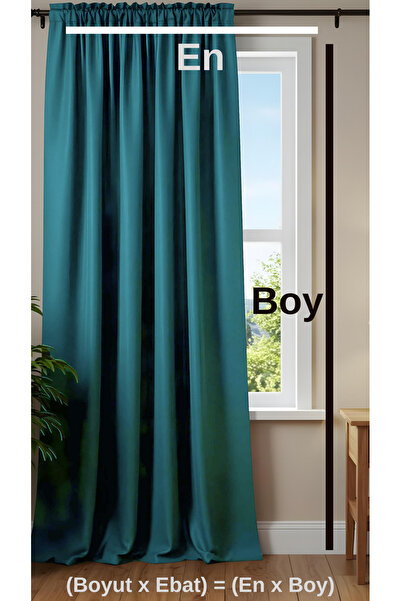Yuka Blackout Light Proof Background Curtain Mint Color Single Wing Foldless 100% Blackout Sunshade