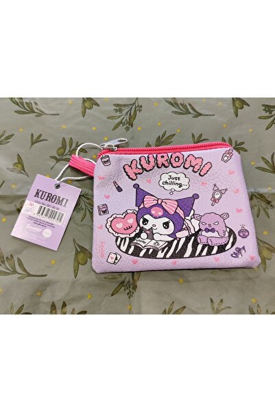 BUNDLE Παιδικό πορτοφόλι με φερμουάρ από συνθετικό δέρμα με φιγούρα Kuromi He...