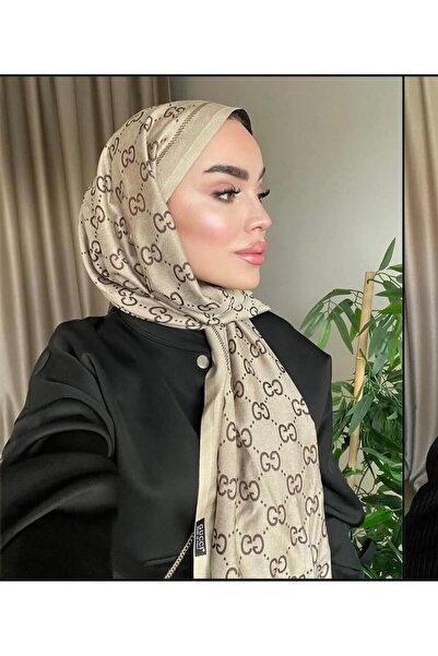 FREZYA G Desen çift taraflı ipeksi jakar şal