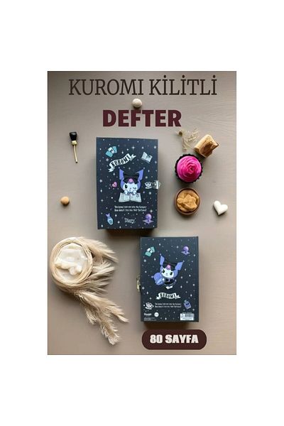 kuromi Lock Notebook 80 Sheets Black - 14 X 20 cm