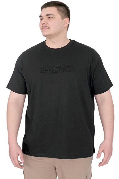 ModeXL Ανδρικό μπλουζάκι με λαιμόκοψη μελαιμόκοψη μ