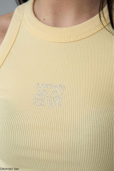 CADDELAMODA Women's Stone Printed Halter Neck Tank Top