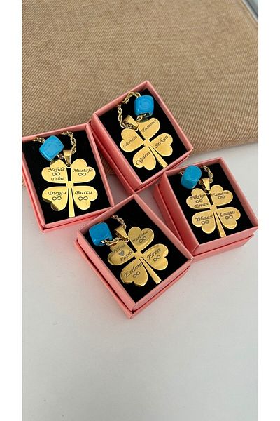 Bymiel Steel Clover Luck And Family Necklace
