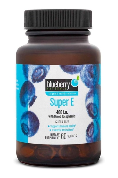 Blueberry Naturals كبسولات سوبر إي 400 وحدة دولية 60 كبسولة هلامية