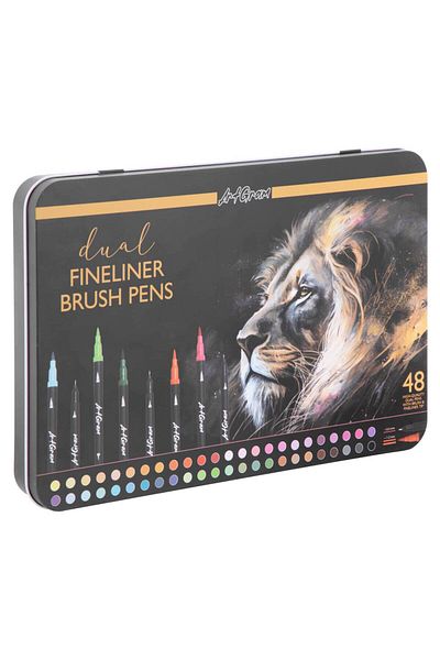 Nassau fine art Set Of 48 Artgram Double-ended Markers With Brush Tip And Liner