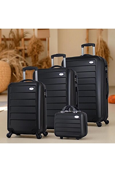 My Valice Ruby Abs Kabin Orta Büyük Ve Makyaj Boy Siyah 4'lü Travel Valiz Seti