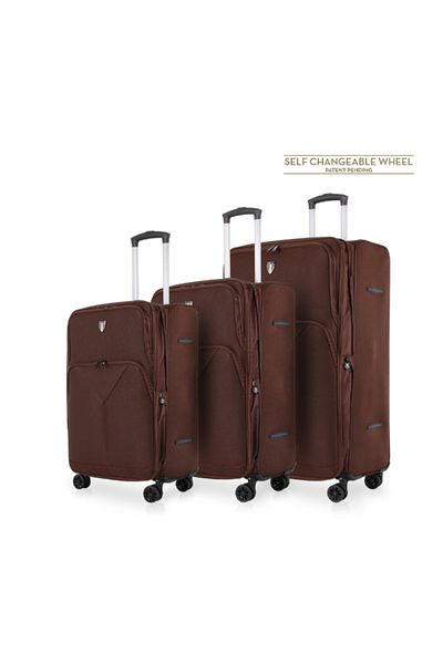 TUCCI 3-Piece Tripletta Softside Travel Luggage Trolley Set